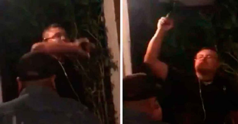 Exhiben a municipal borracho y bailando con su arma en un bar (video)