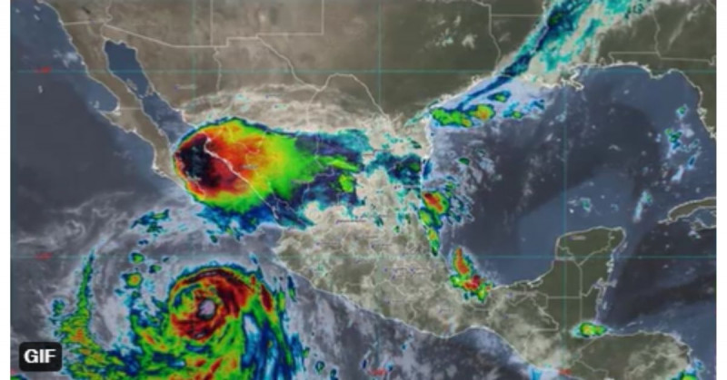 "Kay" sube a huracán categoría 1 y afecta Sinaloa y BCS