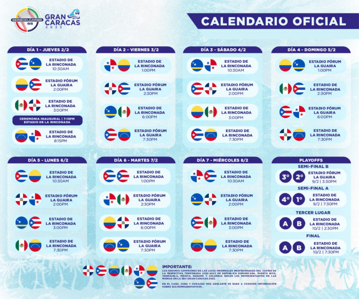 Presentan calendario oficial de la Serie del Caribe "Gran Caracas" 2022