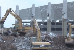 El  estadio Ángel Flores reducido a escombros