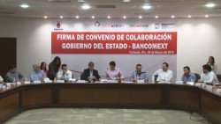 Firman convenio de colaboración Bancomext y gobierno estatal.