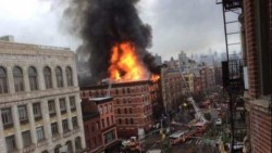 Se registra explosión y derrumbe en edificio de Nueva York