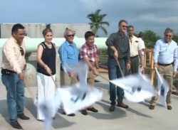 Dan banderazo pra iniciar  la rehabilitación de la planta tratadora de aguas residuales de Urías.
