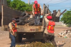 Campaña de descacharrización en las colonias Burócrata,Tierra Blanca y Alamitos
