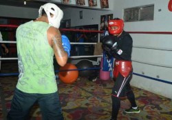 "Siri" Salido se prepara con Sparrings venezolanos.