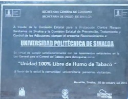 UPSIN, Institución Educativa "Libre de Humo de Tabaco".