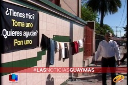 Se replica en Guaymas la campaña "¿Tienes Frío? Toma uno, ¿quieres ayudar? Pon uno"