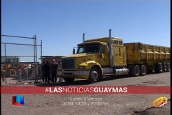 Realizan bloqueo transportistas de Empalme