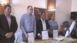 Firma de convenio de colaboración de atención a victimas ISMujeres, CEAV y federación de Tribunal de Barandilla