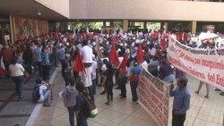 Manifestación del movimiento antorchista en culiacán