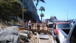 Desmantelan estructuras de templetes y baños en Olas Altas.