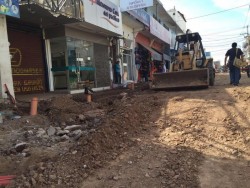 Poco avance en la remodelación de la calle Rubí entre Escobedo y Colón