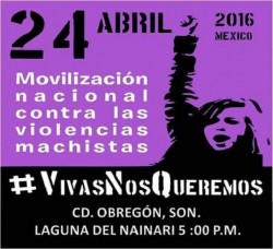 Mañana en Cajeme, movilización nacional "Vivas Nos queremos"