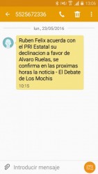 Desmiente Rubén Félix mensajes sobre presunta declinación a favor del PRI