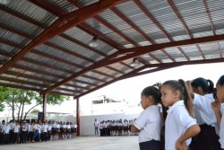 Inauguran techumbres en escuelas públicas de Mazatlán.