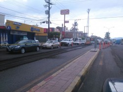 Reparaciones viales provocan congestionamiento en Villa Unión.