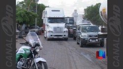 Congestionamiento vehicular en calle Sufragio