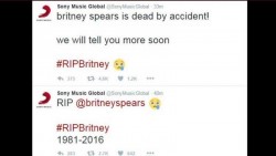 Hackean la cuenta de Twitter de Sony Music y anuncian la muerte de Britney Spears