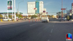 Colocan conos para prevenir accidentes viales