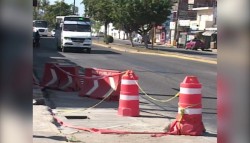 Tapan hoyo en el Puente Juárez