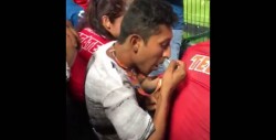 #Video Captan a aficionado drogándose en encuentro Veracruz-Tigres