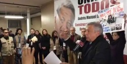 AMLO suspende asamblea en NY por protesta