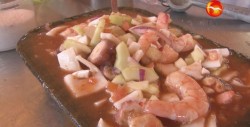 Rico platillo de coco con mariscos, simplemente delicioso