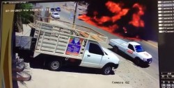 #Video Explota vehículo con gasolina robada