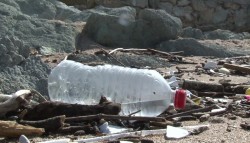 Sacan las olas basura del mar