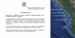 Suspenden clases en Escuinapa y El Rosario por 'Pilar'