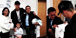 Cristiano Ronaldo se reúne con familia de niño fallecido en sismo
