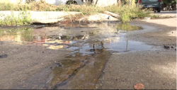 Fuga de agua potable en Pradera Dorada