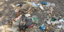 Basura en plena banqueta