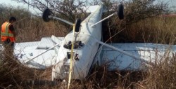 Desplome de avioneta por mal aterrizaje