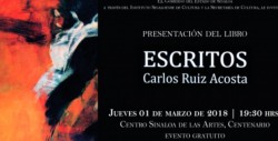 El Arq. Carlos Ruiz Acosta presentará sus Escritos