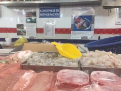 Exhiben precios de mariscos en el Garmendia