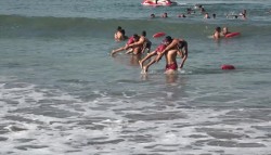 Cierran capacitación a salvavidas con simulacro de rescate