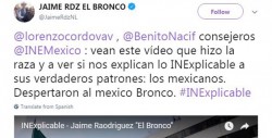 'El Bronco' cuestiona al INE por método de validación de firmas