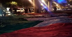 Por lluvias, cae bandera monumental en San Jerónimo, CDMX
