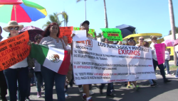 Protesta y marcha de maestros