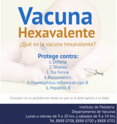 Nueva vacuna se llama "Hexavalente"