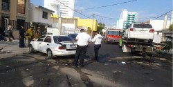 Se registra fuerte choque en Colonia Ferrocarrilera