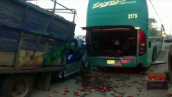 Se origina carambola en la entrada norte de la ciudad