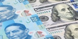 Peso mexicano se aprecia 1.55%, cotiza a 19.65 por dólar