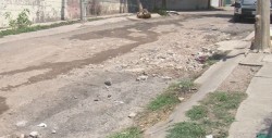 Calles destruidas en Residencial Villa Bonita