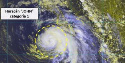 John se degrada a huracán categoría 1 y se prevén tormentas