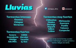Se esperan tormentas y lluvias fuertes: Meteorológico