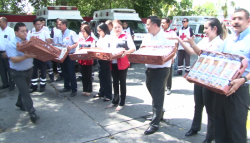 Cruz roja recibe donativo en especie de empresa panificadora