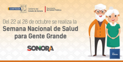 Secretaría de Salud de Sonora, arrancó Semana para Gente Grande 2018