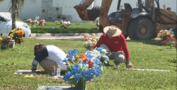 Realizan limpieza de tumbas en panteones de cara al Día de Muertos
